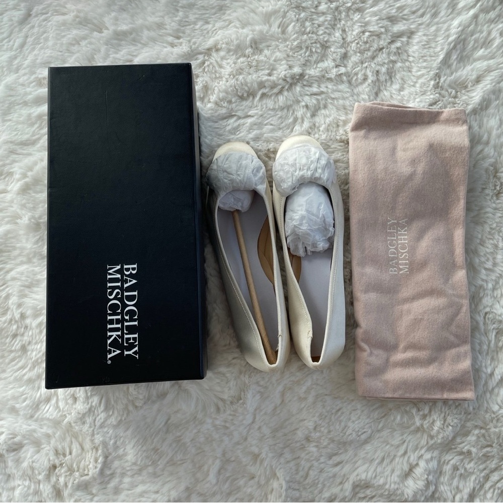 Badgley Mischka Pippa Embellished Satin Flats